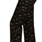 Elegant High Waist Tapered Brocade Pants