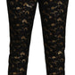 Elegant High Waist Tapered Brocade Pants