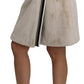 Beige High Waist A-Line Mini Skirt