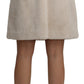 Beige High Waist A-Line Mini Skirt