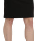 Chic High Waist Black Linen Skirt