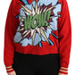 Radiant Red Cartoon Motive Cashmere Sweater