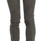 Chic Gray Slim Fit Cotton Jeans