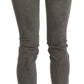 Chic Gray Slim Fit Cotton Jeans