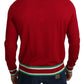 Elegant Red Wool-Silk Crewneck Sweater