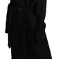 Elegant Black Wool Trenchcoat