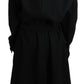 Elegant Black Wool Trenchcoat