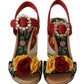 Multicolor Floral Crystal Embellished Sandals