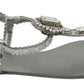 Elegant Silver Flats with Crystal Embellishments