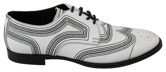 Elegant White Leather Derby Shoes