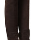 Studded Suede Knee High Boots in Brown