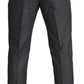 Elegant Gray Slim Fit Dress Trousers