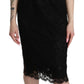 Elegant Black Lace Sheath Knee-Length Dress