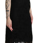 Elegant Black Lace Sheath Knee-Length Dress