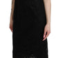 Elegant Black Lace Sheath Knee-Length Dress