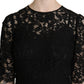 Elegant Black Lace Sheath Knee-Length Dress