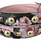 Elegant Floral Leather Shoulder Strap