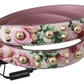 Chic Floral Pink Leather Shoulder Strap