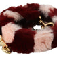 Bordeaux Pink Fur Shoulder Strap Luxury Accessory