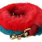 Elegant Red Lapin Fur Shoulder Strap