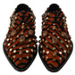 Tiger Pattern Crystal Embellished Flats