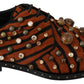 Tiger Pattern Crystal Embellished Flats