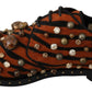 Tiger Pattern Crystal Embellished Flats