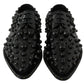 Elegant Black Crystal Leather Dress Shoes