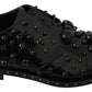 Elegant Black Crystal Leather Dress Shoes