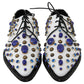 Elegant White Leather Dress Shoes With Crystals