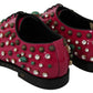 Fuchsia Pink Crystal Patent Flats