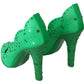 Enchanting Crystal Cinderella Pumps in Lush Green