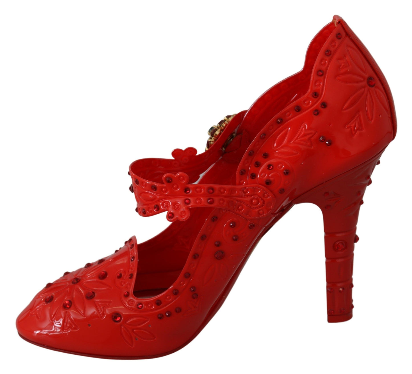 Chic Red Crystal Cinderella Pumps