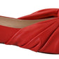 Chic Red Pointed Toe Leather Flats