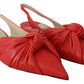 Chic Red Pointed Toe Leather Flats