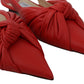 Chic Red Pointed Toe Leather Flats