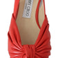 Chic Red Pointed Toe Leather Flats