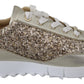 Antique Gold Glitter Leather Sneakers