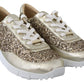 Antique Gold Glitter Leather Sneakers