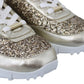 Antique Gold Glitter Leather Sneakers