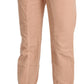 Chic Beige Cropped Cotton Pants