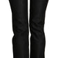 Chic Black Mid Waist Skinny Jeans