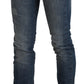 Chic Mid Waist Skinny Denim in Blue Washed