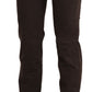 Chic Brown Mid Waist Skinny Trousers