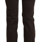 Chic Brown Mid Waist Skinny Trousers