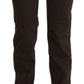 Chic Brown Mid Waist Skinny Trousers