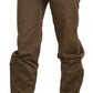 Chic Brown Mid Waist Straight Trousers