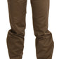 Chic Brown Mid Waist Straight Trousers