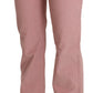 Chic Pink Mid Waist Straight Trousers