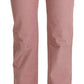 Chic Pink Mid Waist Straight Trousers